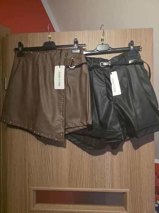 Szorty damskie z eko skory 2szt