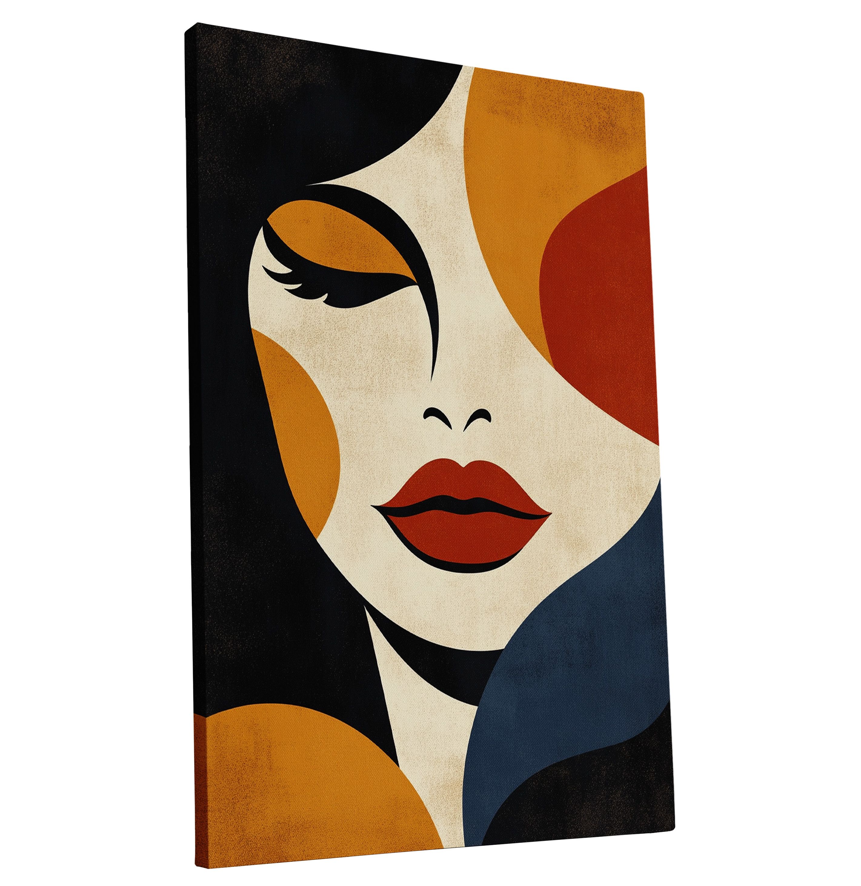 Obraz na płótnie Retro Portret Kobiety 70's 60x90 cm do wnętrz