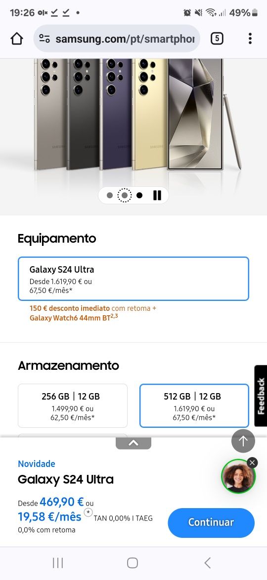 Samsung s24 ultra de 512gb e 12gb de ram 

- Fatura de 2/2024 + capas