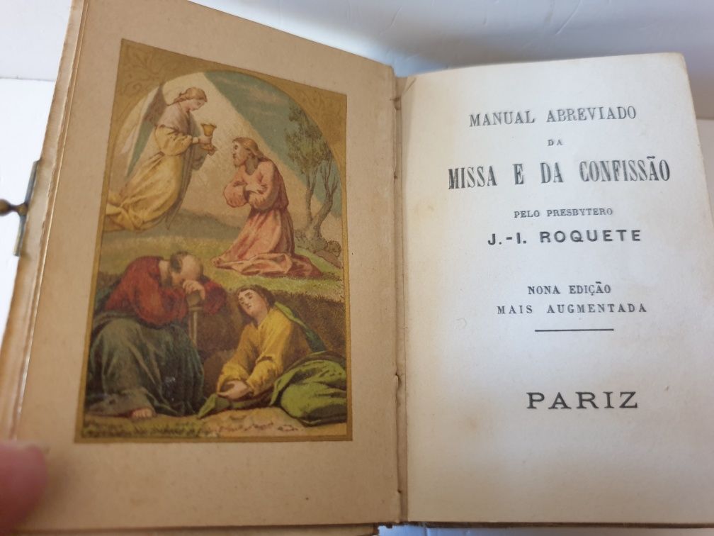 Antigo manual da Missa e da confissão com linda capa em celuloíde
