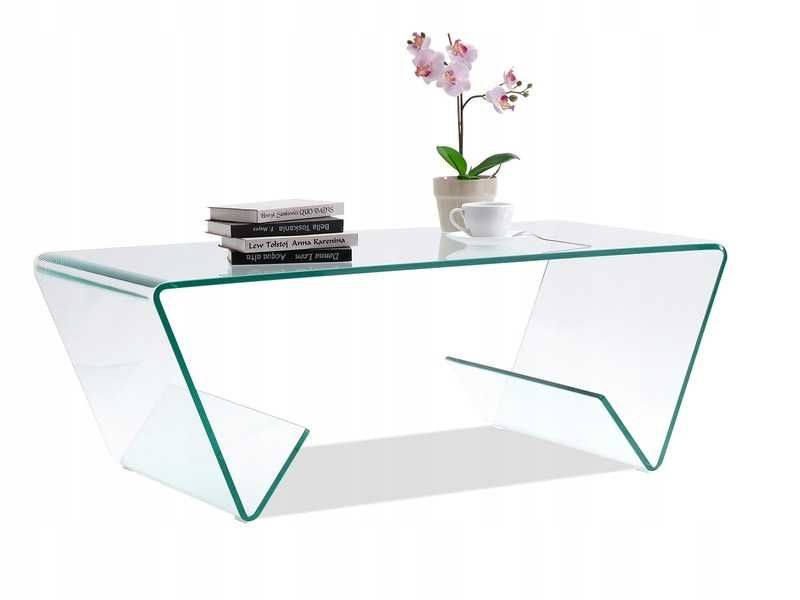 BRW - ponadczasowa ŁAWA ZE SZKŁA GIĘTEGO do salonu ZUMA