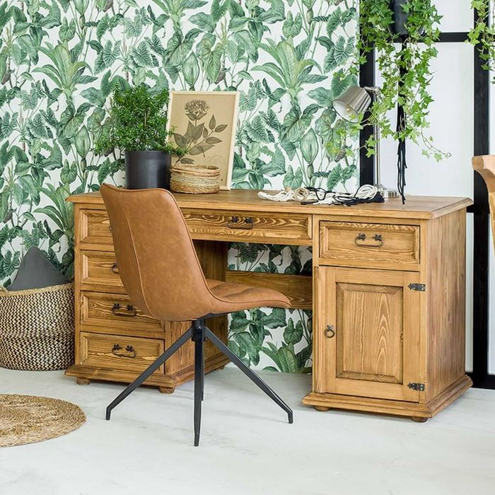 Drewniane biurko rustykalne BIK03 w różnych kolorach