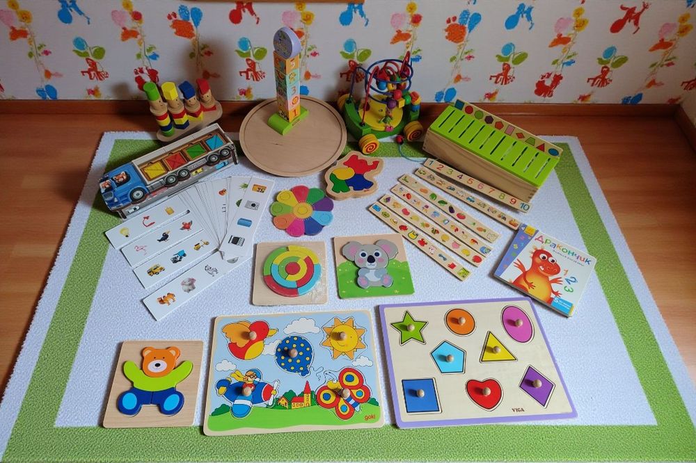 Дерев'яні Сортер Монтессорі піраміда інструменти пінцет