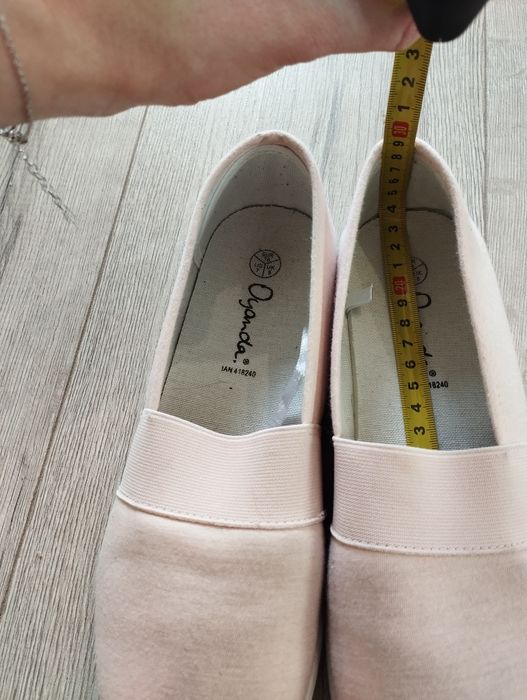 Różowe baleriny półbuty trampki espadryle 38