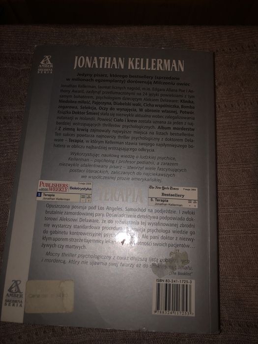 Terapia Jonathan Kellerman -Thriller psychologiczny