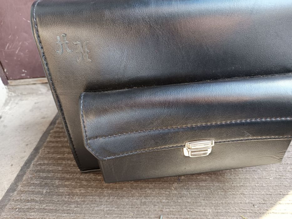 Duży elegancki skórzany kuferek torba na sprzęt foto itp