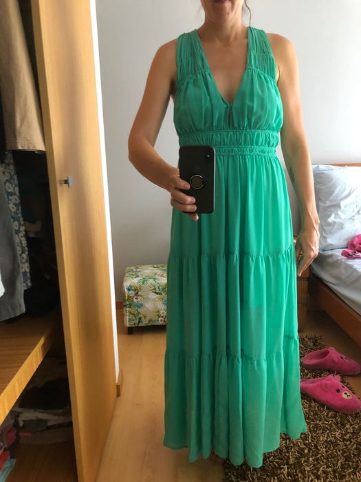 Vestido verde água