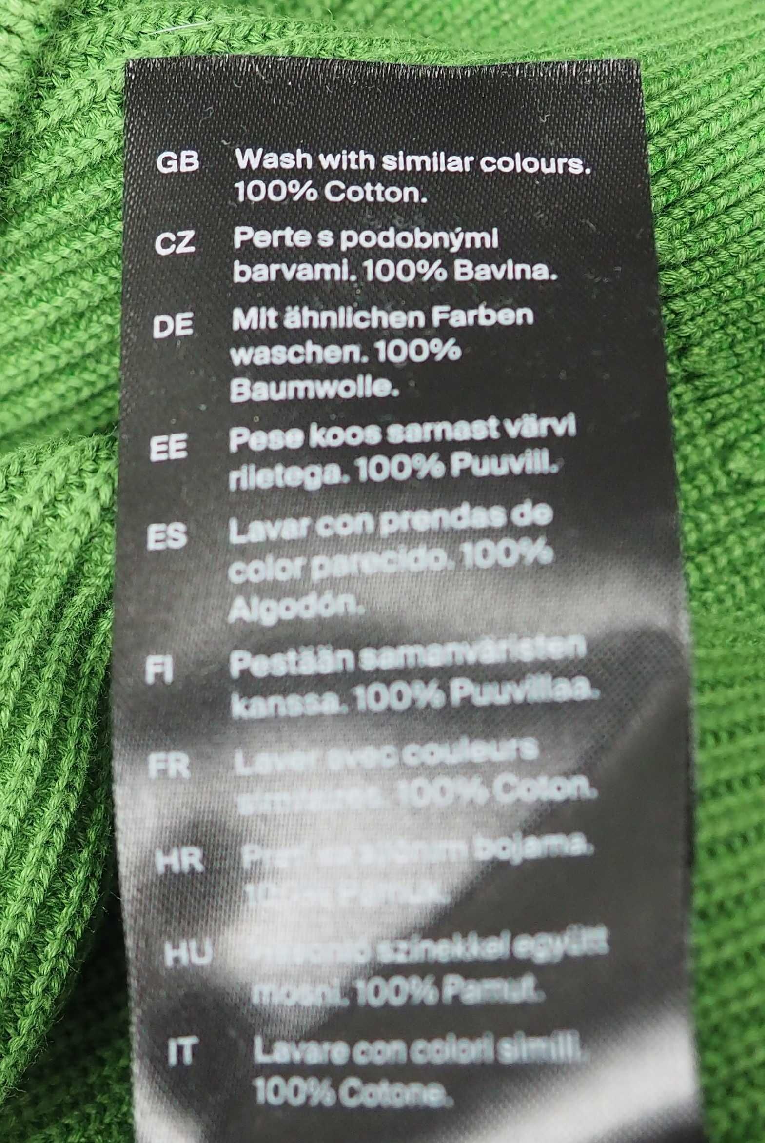 COS_Regural_sweter męski crewneck_100% bawełna_green_S