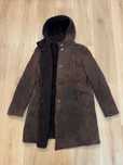 Jil Sander leather fur coat vintage 90s archive size M płaszcz damski