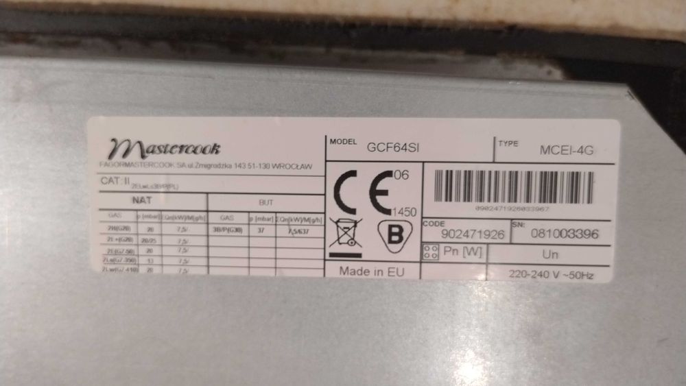 Płyta gazowa Mastercook