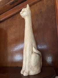 Stara rzeźba sygnowana kota kot kotek figurka kota
