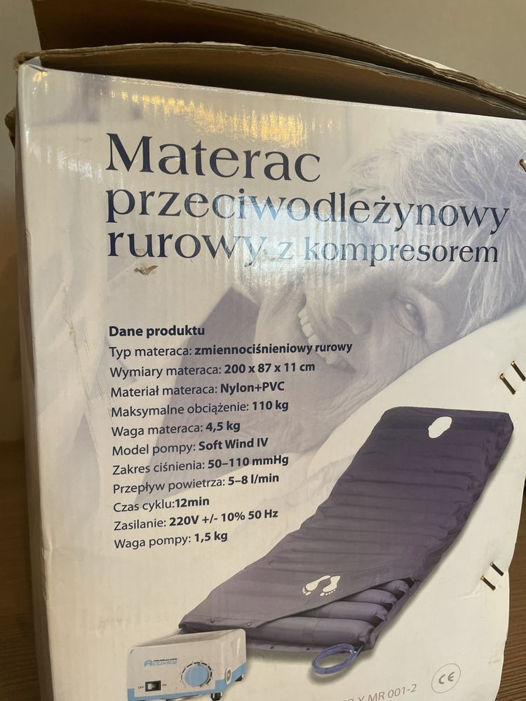 Materac przeciwodleżynowy, z kompresorem