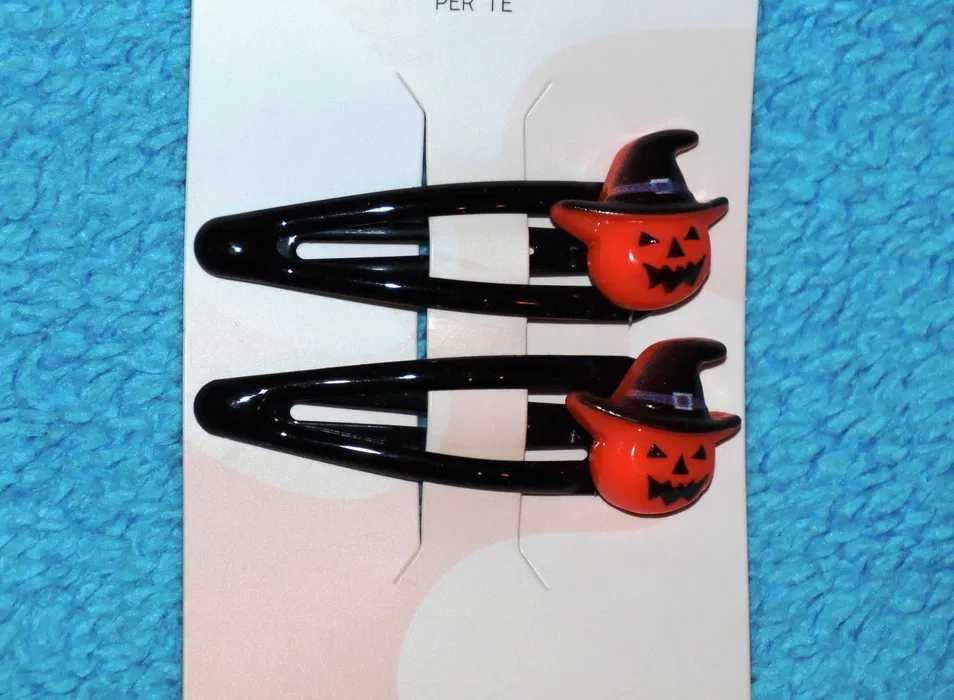 Spinki do włosów spinki do włosów halloween dynie w kapeluszach