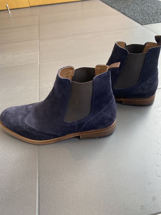 Botas de pele Azul