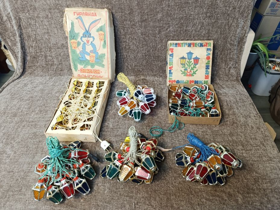 Радянська новорічна електрична гірлянда СССР прикраса новорічна ялинка