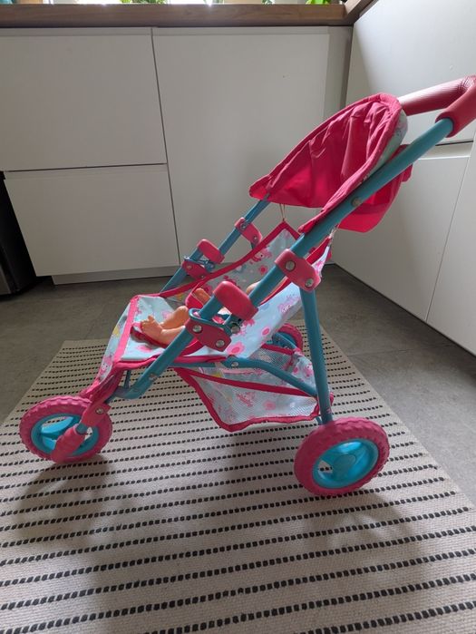 Wózek spacerówka dla lalek DollsWorld UK plus bobas z akcesoriami