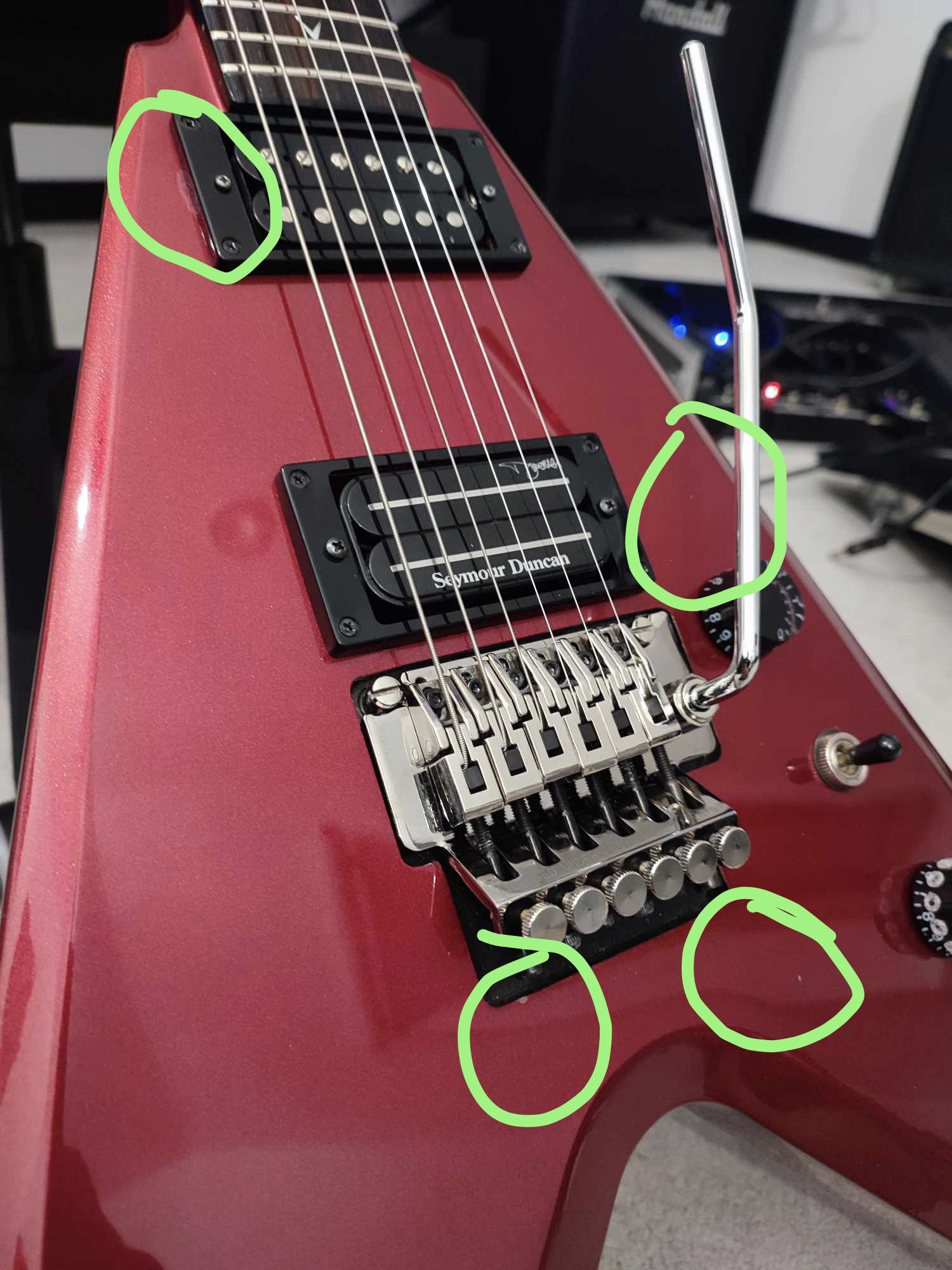 Gitara elektryczna Dean Razorback V Dime Czerwona