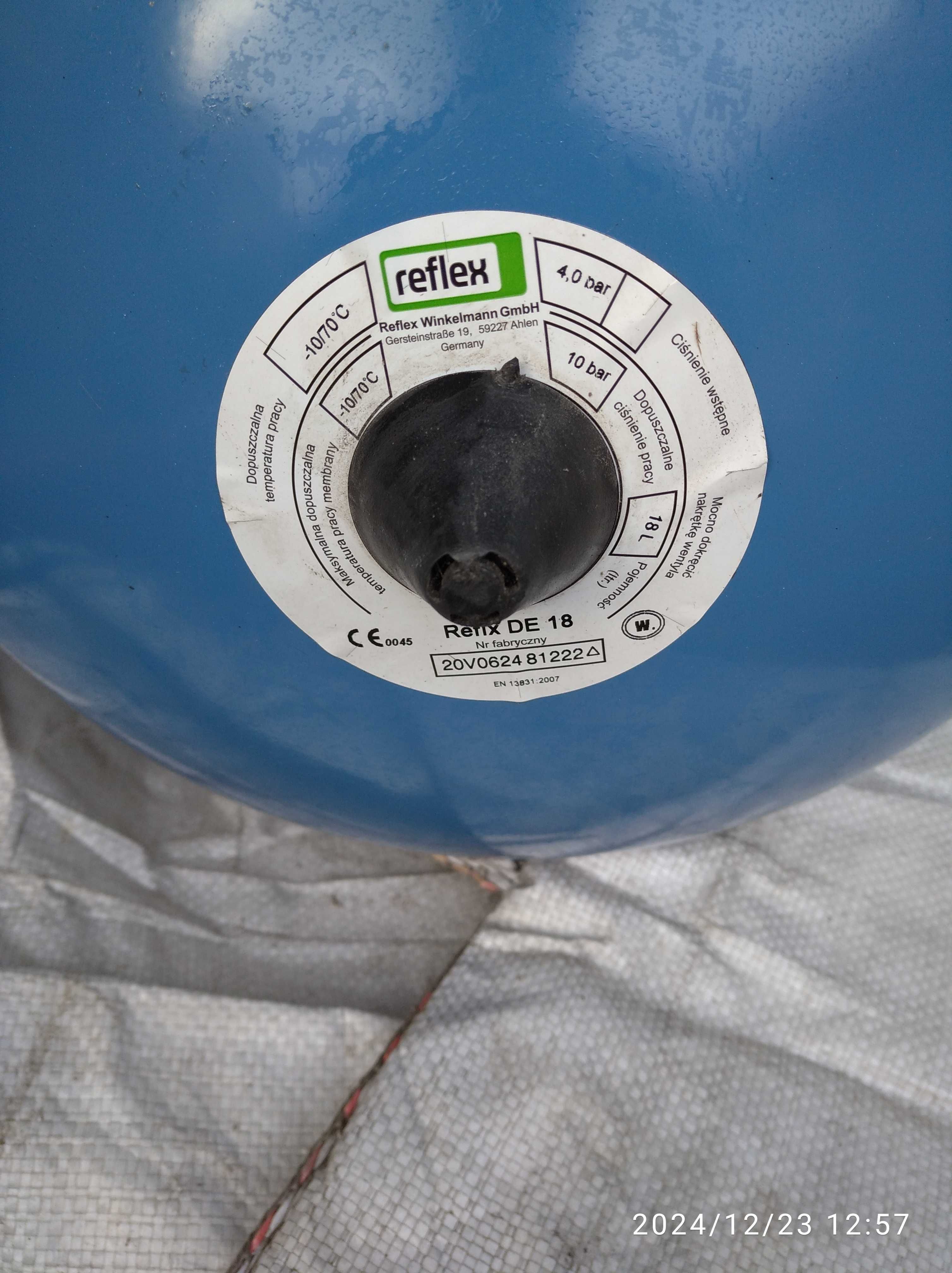 Naczynie przeponowe Refix DE 18 L 10 bar Reflex