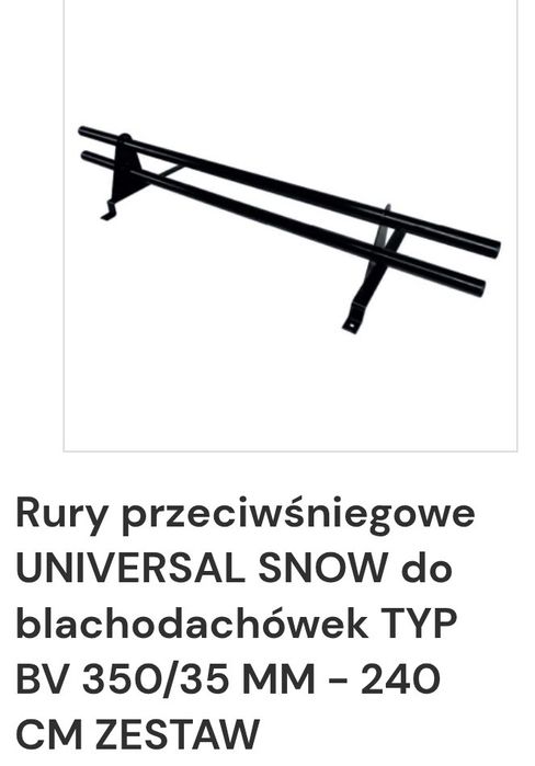 Plotek przeciwsniegowy 2 rurowy nowy 240cm kolor ral7016