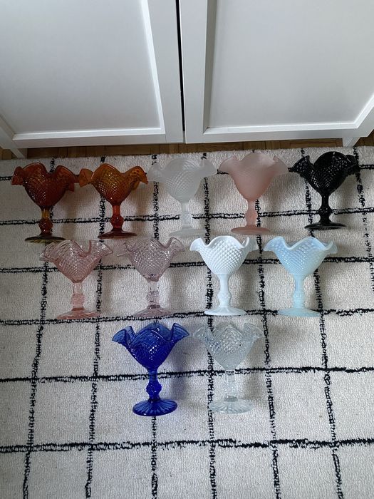 Astrid HSG Ząbkowice szklo kolorowe prasowane vintage prl