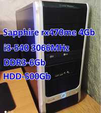 Супер ціна! PC i3-540\Sapphire rx470me 4gb\DDR3-6gb