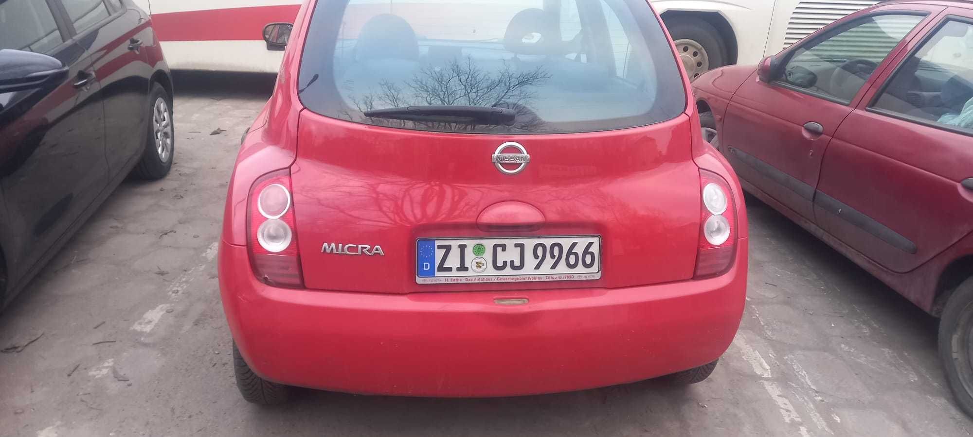 Nissan Micra 2004 rok 1.3 benz 5 drzwi ,maska ,zderzak ,fotele ,Z10 G