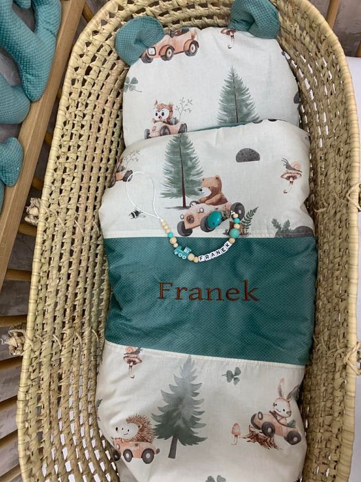 Franek zawieszka do smoczka kolderka literki