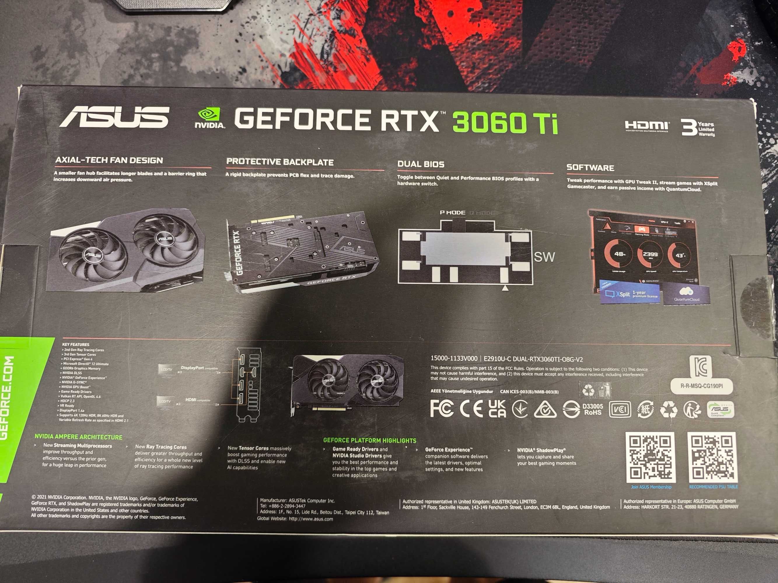 Nvidia RTX3060Ti ASUS v2 Гарантія до 08,08,2025