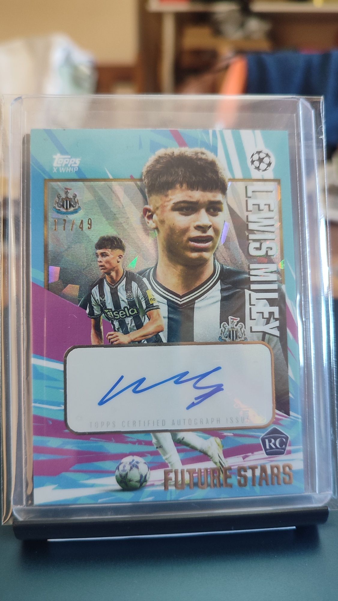 Lewis Miley Autógrafo RC 17/49 Topps Future Stars