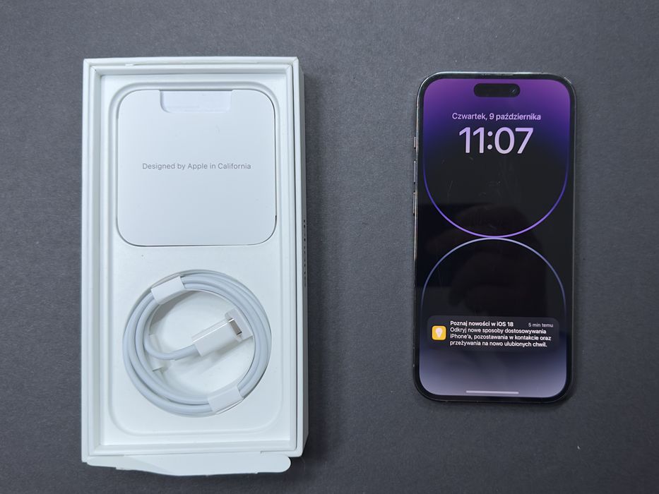 iPhone 14 Pro - Deep Purple - 256 GB - bateria 75% - kompletny