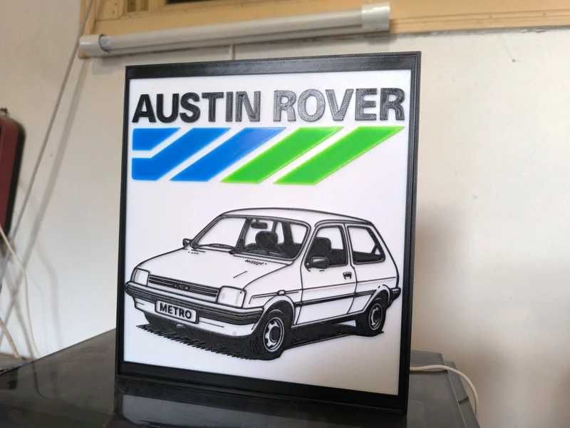 Lightbox/ Luminaria decorativa Austin Rover Metro