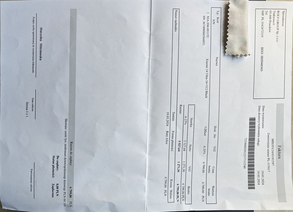 Xiaomi 14 ultra stan bardzo dobry