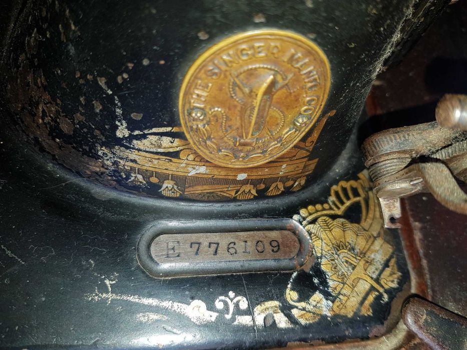 Ручная швейная машинка SINGER. 1908 г.! Антикварная.