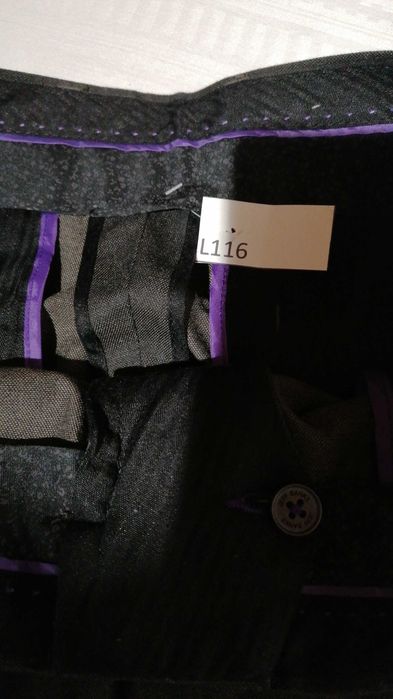 L/116 Spodnie garniturowe czarny popiel DEB  r. 32