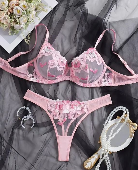 Сексуальное кружевное нижнее белье комплект стринги в сеточку S размер