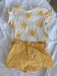 Zestaw niemowlęcy dziewczęcy H&M nowy 68 słoneczka bluzka+spodenki