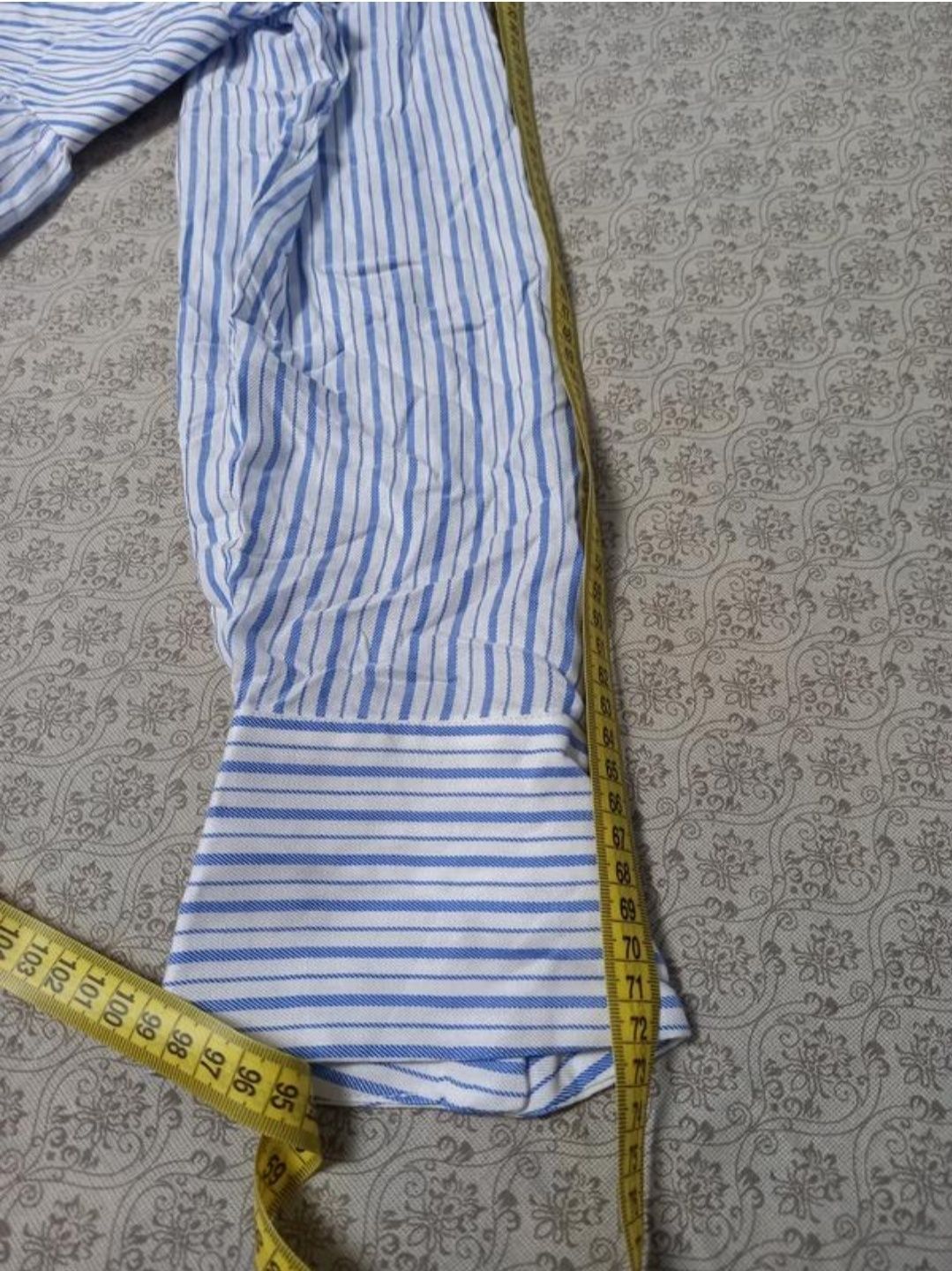 Сорочка рубашка у смужку в полоску подовжена удлиненная довгий рукав