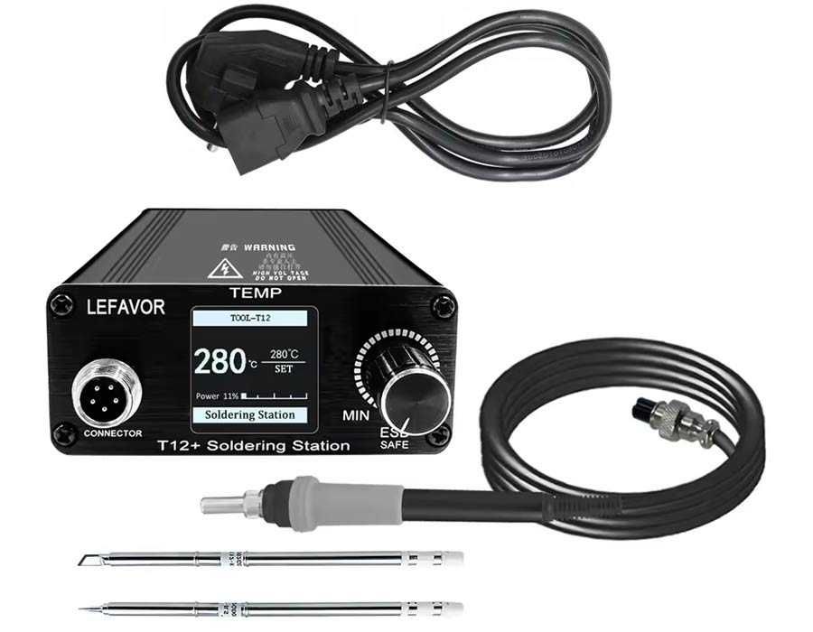 Паяльна станція Lefavor T12+ на жалах Т12, два жала в комплекті