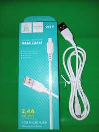 Дата кабель DENMEN D01V Micro USB Білий /шнур зарядка