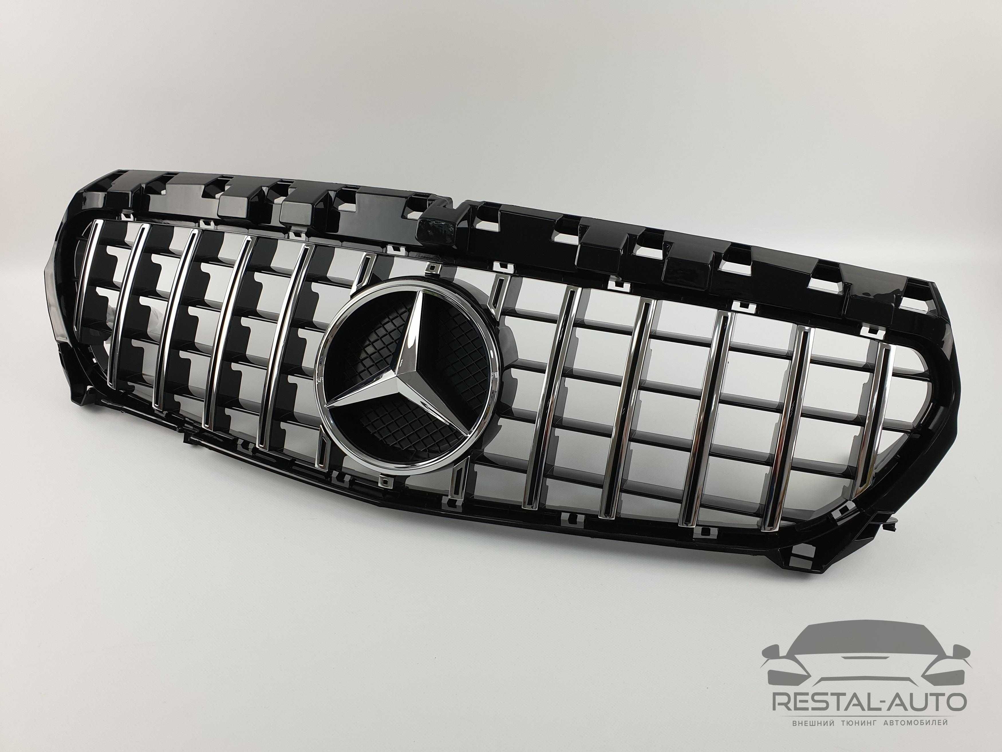 Решетка радиатора Mercedes CLA-Class C117 2013-17год (GT Chrome Black)