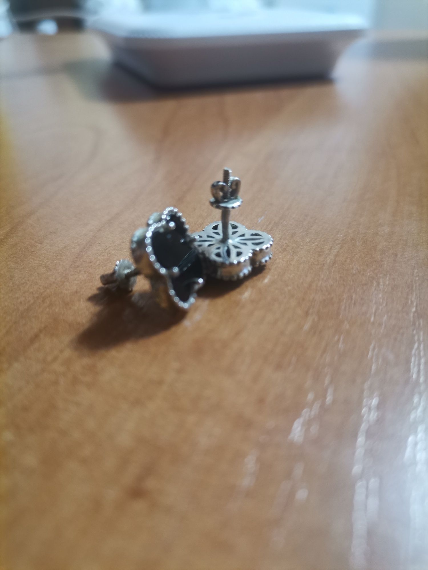 Серьги серебряные Van Cleef