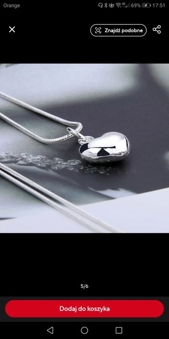 Nowy Łańcuszek z zawieszką pompowane serce