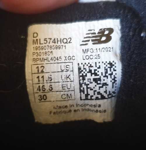 Oryginalne męskie buty New Balance 574 rozm.46,5