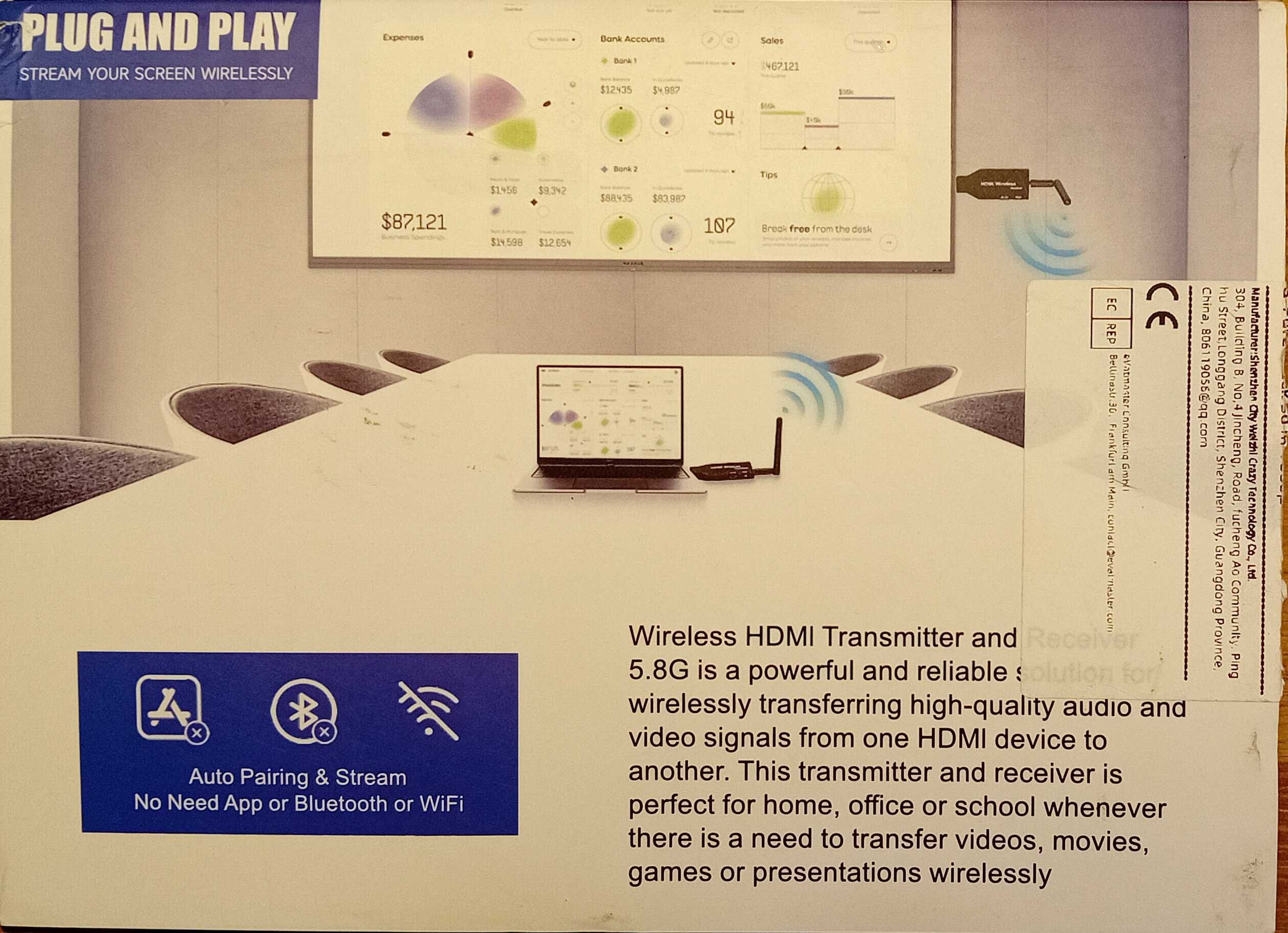 HDMI Transmiter bezprzewodowy - nadajnik + odbiornik