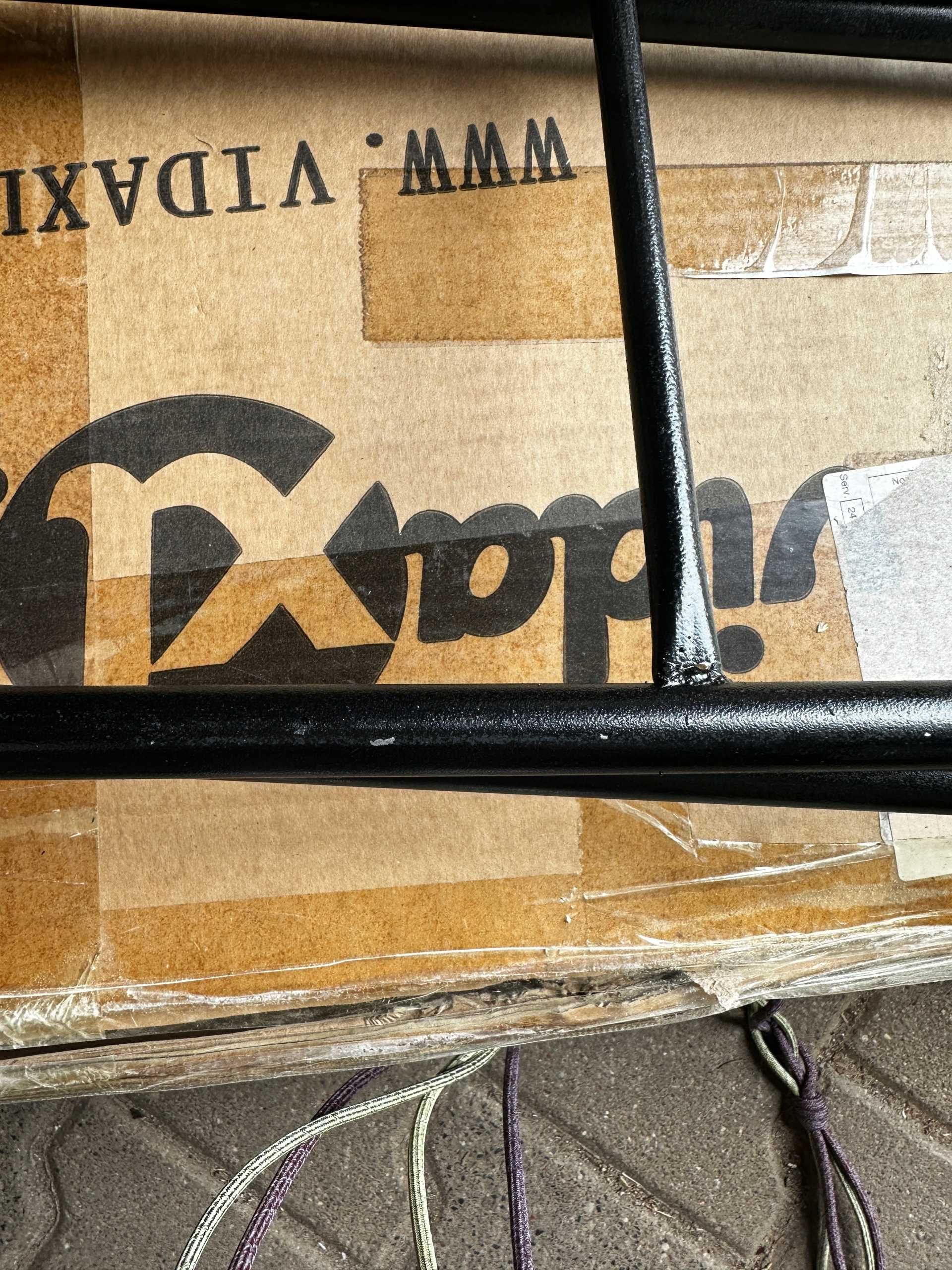 Leżak ogrodowy z poduszką technorattan VidaXL brązowo czarny