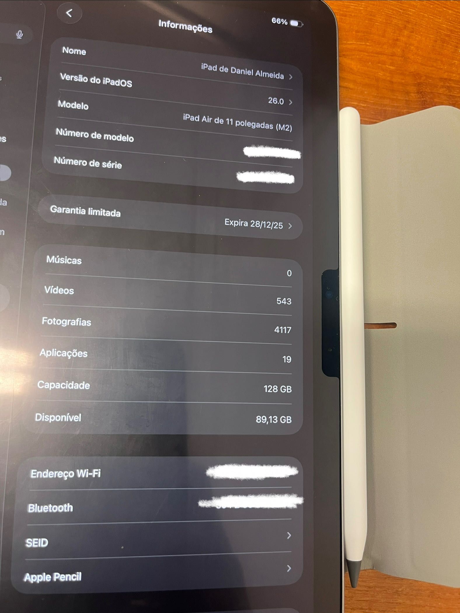 iPad Air M2 128gb + Pencil pro + capa