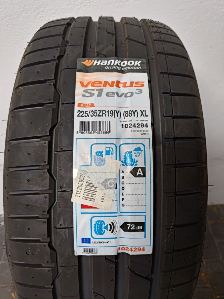 Opony 4× Hankook ventus S1 evo3 225/35R19 88 Y XL rant ochronny, NOWE