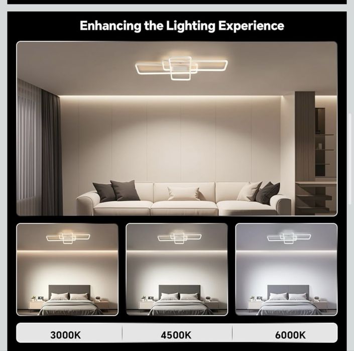 Сучасна LED люстра з пультом 70W (90х50 см)