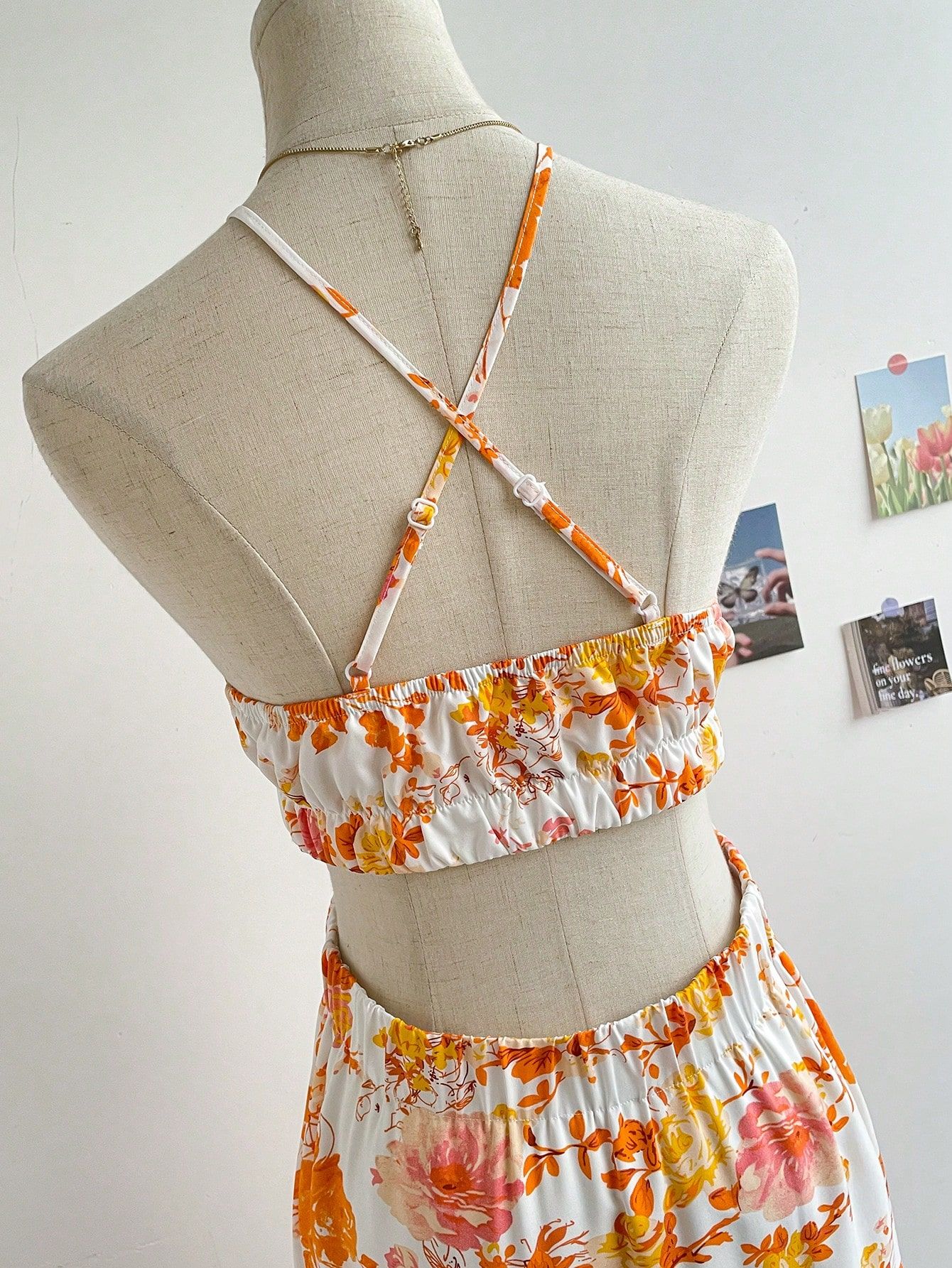 Sukienka Letnia Boho W Kwiaty Z Wycięciem W Talii Maxi Casual Shein S