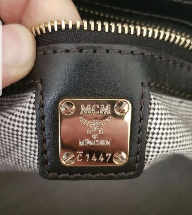 Винтажная кожаная сумка MCM Оригинал сумка тоут трапеция номерная